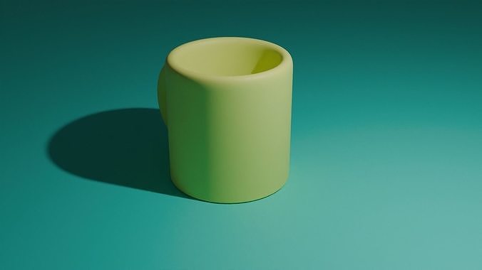 cup yellow 3D model