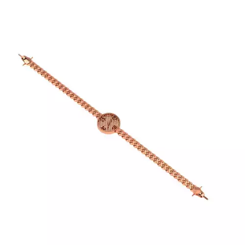 Watch Clock Dial Miami Cuban Chain Bracelet 