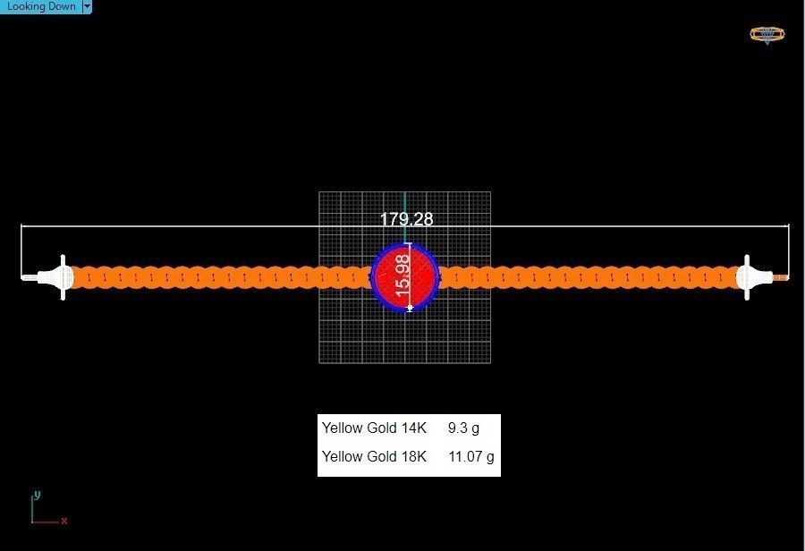 Watch Clock Dial Miami Cuban Chain Bracelet 3D print model_4