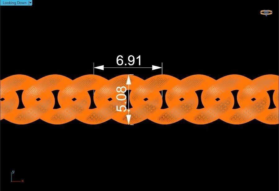 Watch Clock Dial Miami Cuban Chain Bracelet 3D print model_6