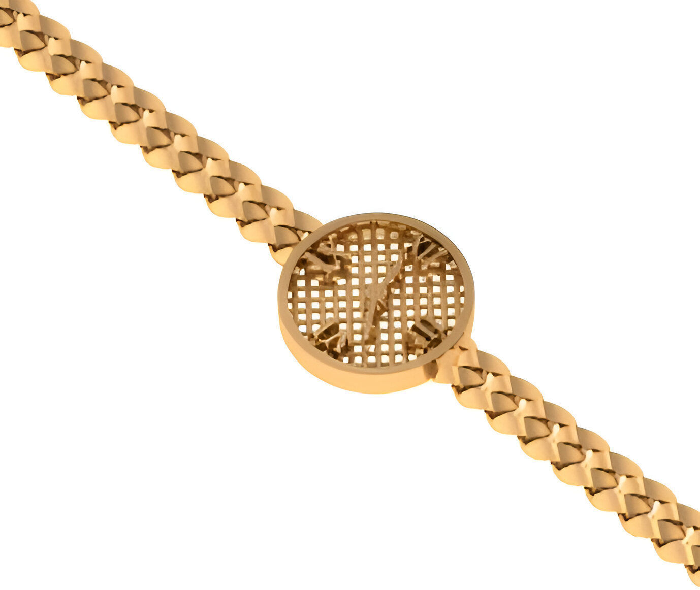 Watch Clock Dial Miami Cuban Chain Bracelet 3D print model_9