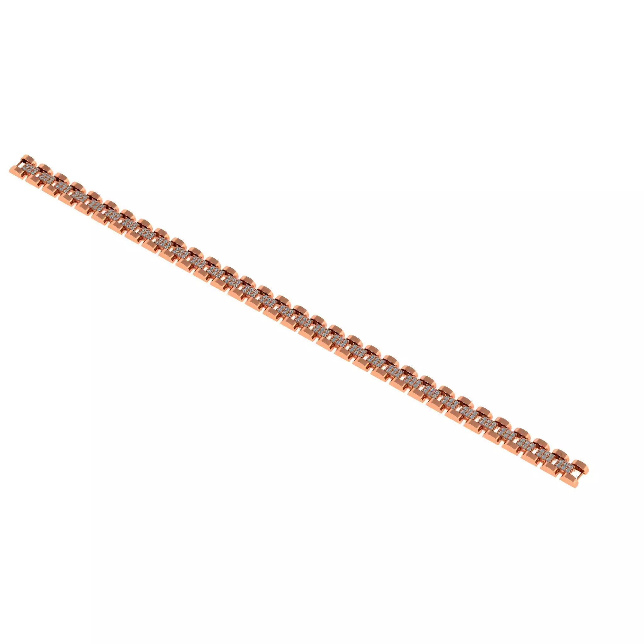 Watch Link Diamond Miami  Cuban Chain Bracelet  3D print model_0