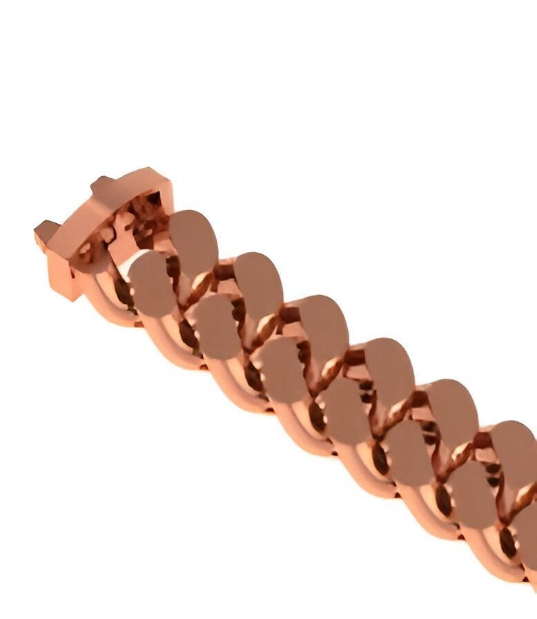 Diamond Round Dial Miami Cuban Chain Bracelet 3D print model_10