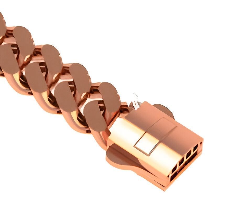 Diamond Round Dial Miami Cuban Chain Bracelet 3D print model_9