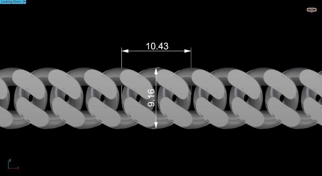 Diamond Round Dial Miami Cuban Chain Bracelet 3D print model_4