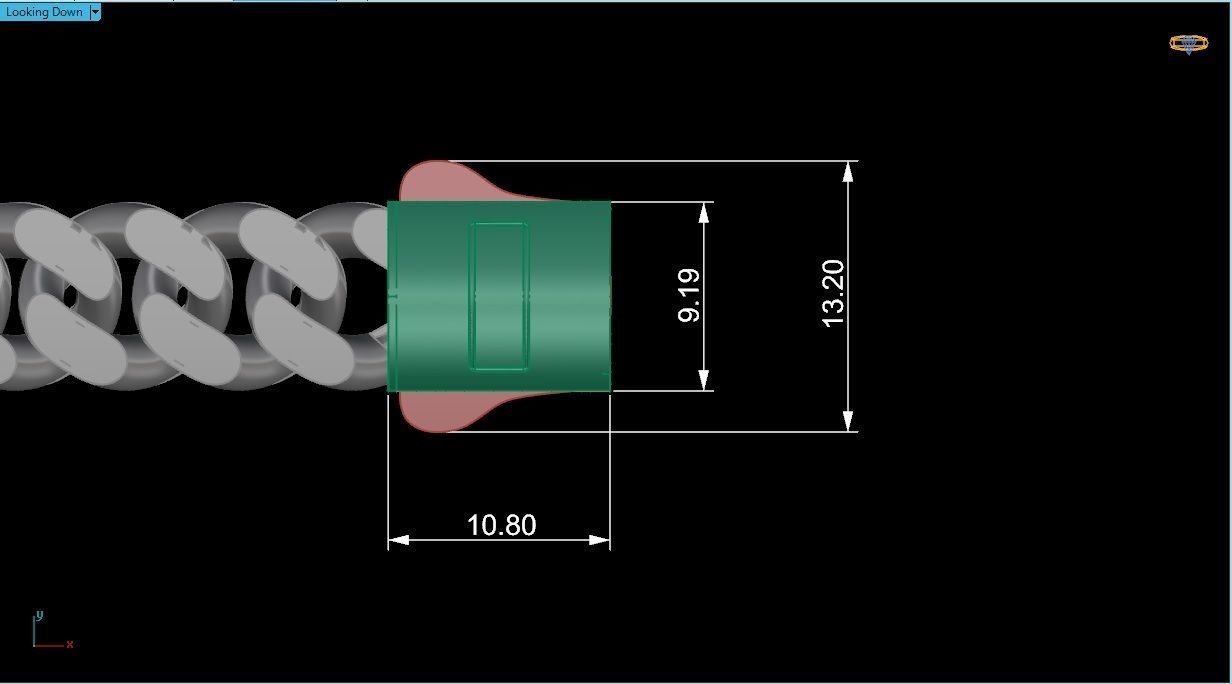 Diamond Round Dial Miami Cuban Chain Bracelet 3D print model_3