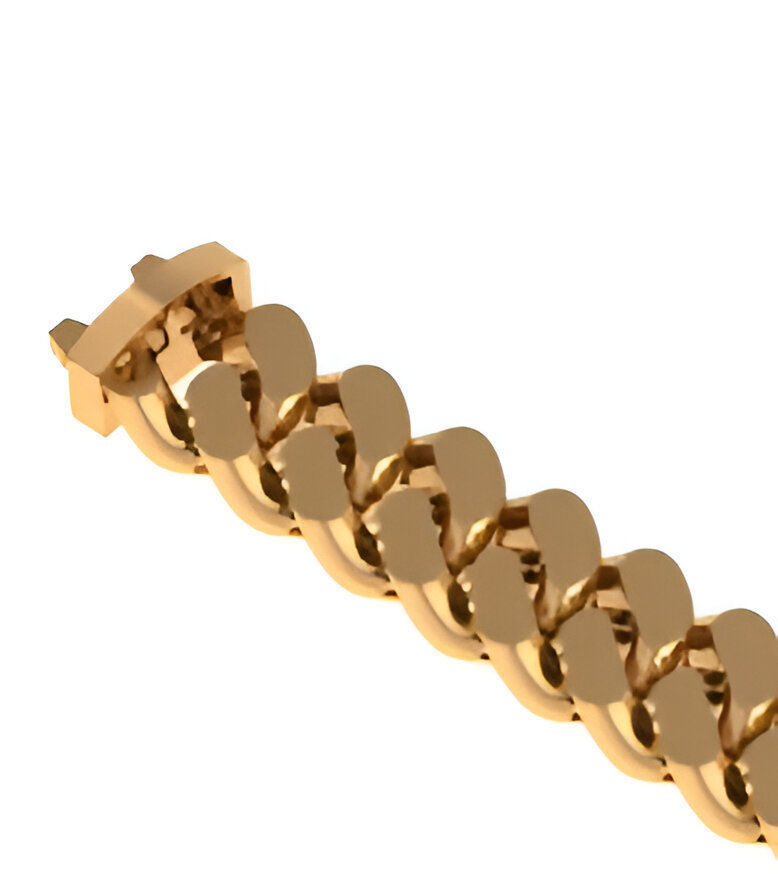 Diamond Round Dial Miami Cuban Chain Bracelet 3D print model_8