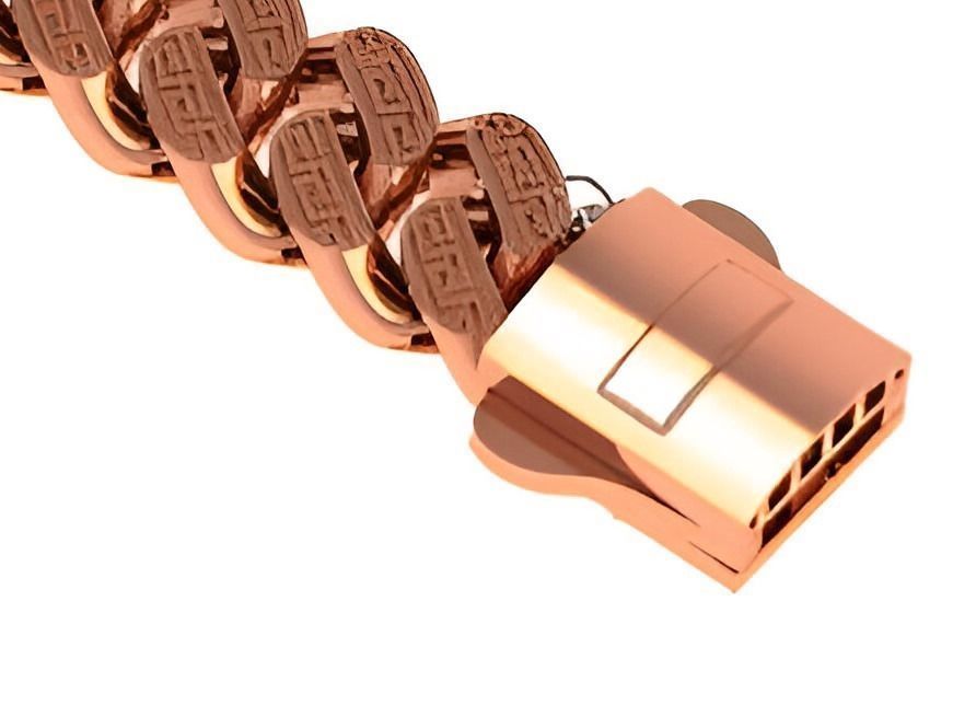 10-9 MM Gold Miami Cuban Chain Bracelet 3D print model_7