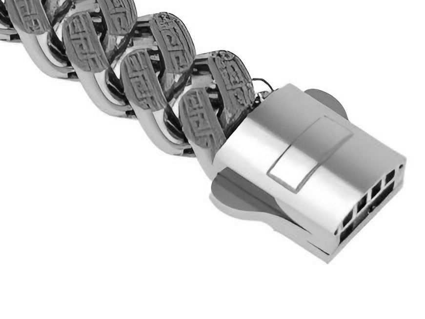 10-9 MM Gold Miami Cuban Chain Bracelet 3D print model_9