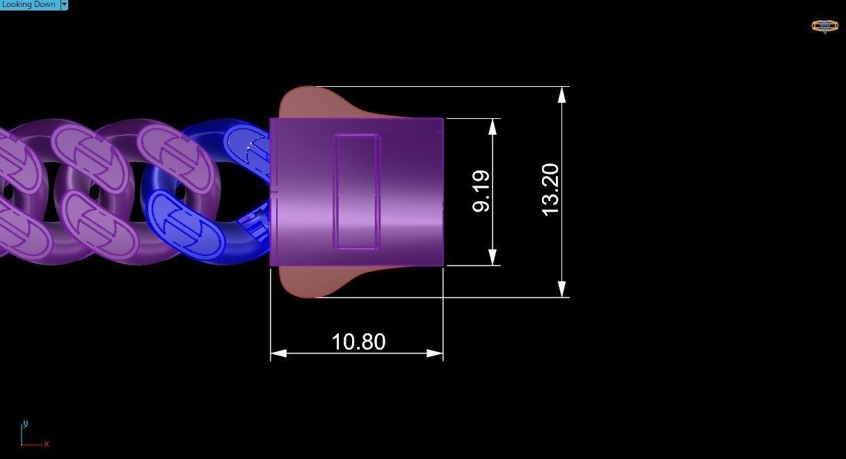 10 - 9 MM Plain Gold Miami  Cuban Chain Bracelet 3D print model_6