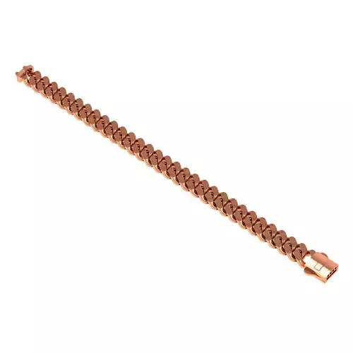 10 - 9 MM Plain Gold Miami  Cuban Chain Bracelet 3D print model