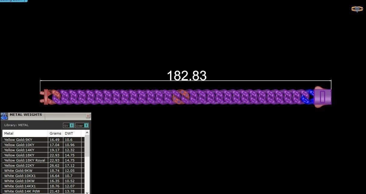 10 - 9 MM Plain Gold Miami  Cuban Chain Bracelet 3D print model_5