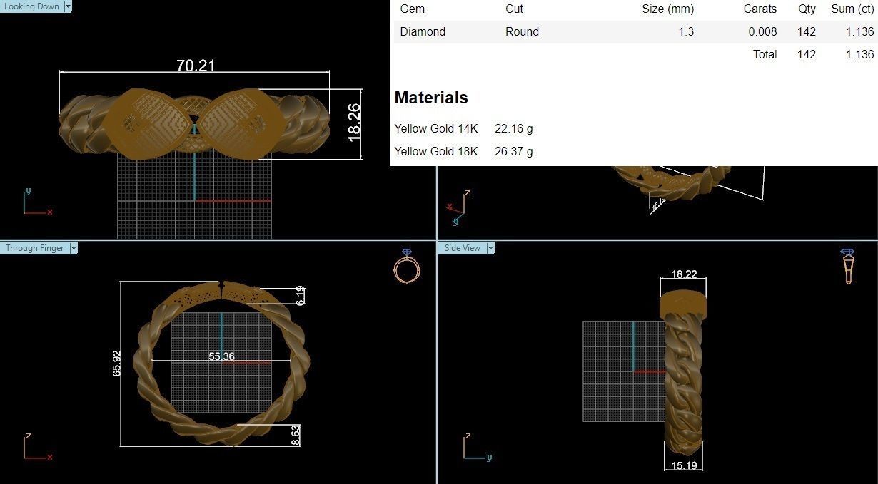 Snake Miami Cuban Chain Bracelet  3D print model_4