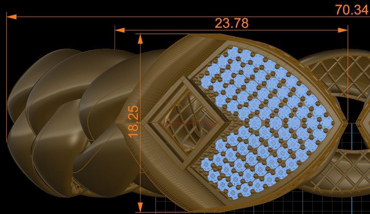 Snake Miami Cuban Chain Bracelet  3D print model_3