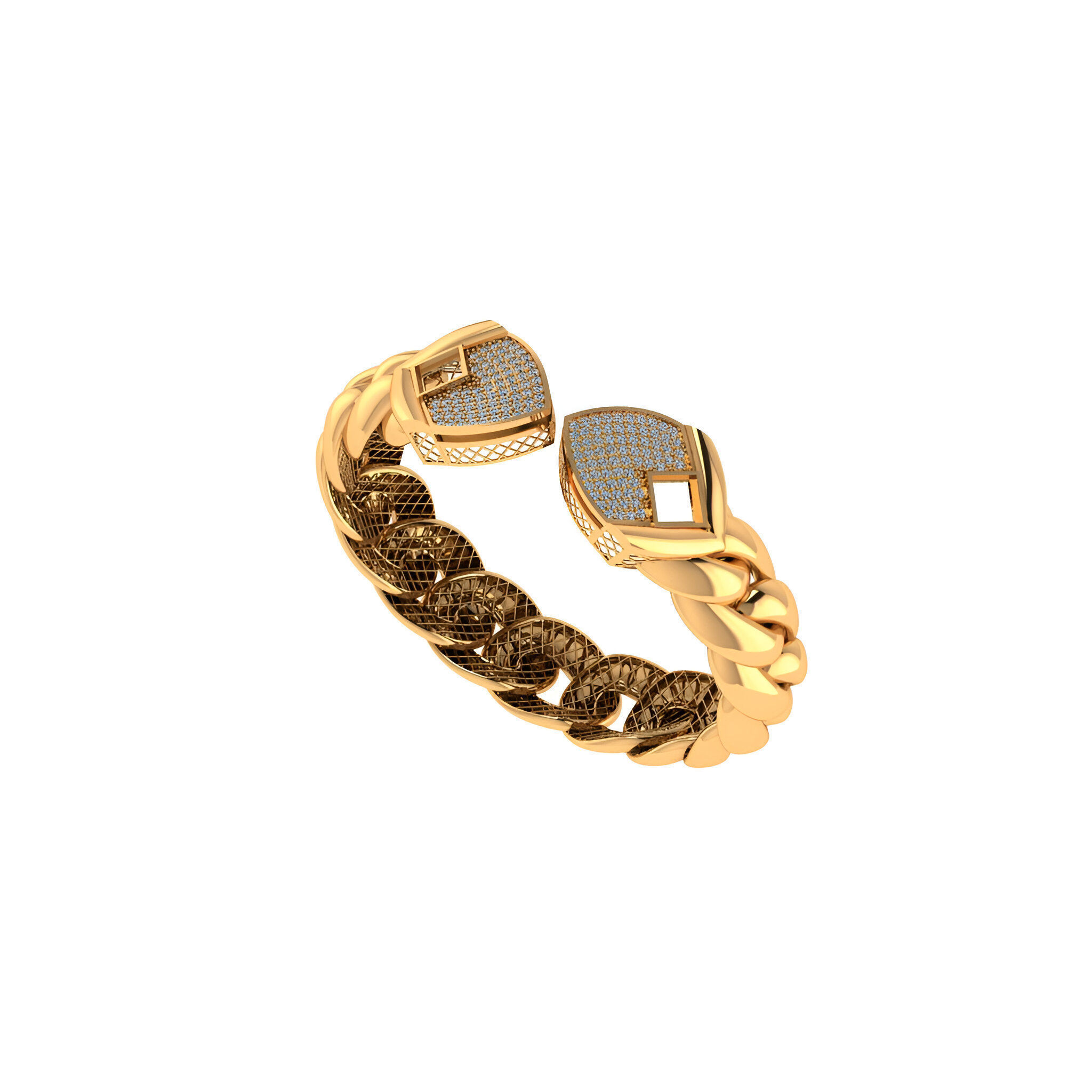 Snake Miami Cuban Chain Bracelet  3D print model_1