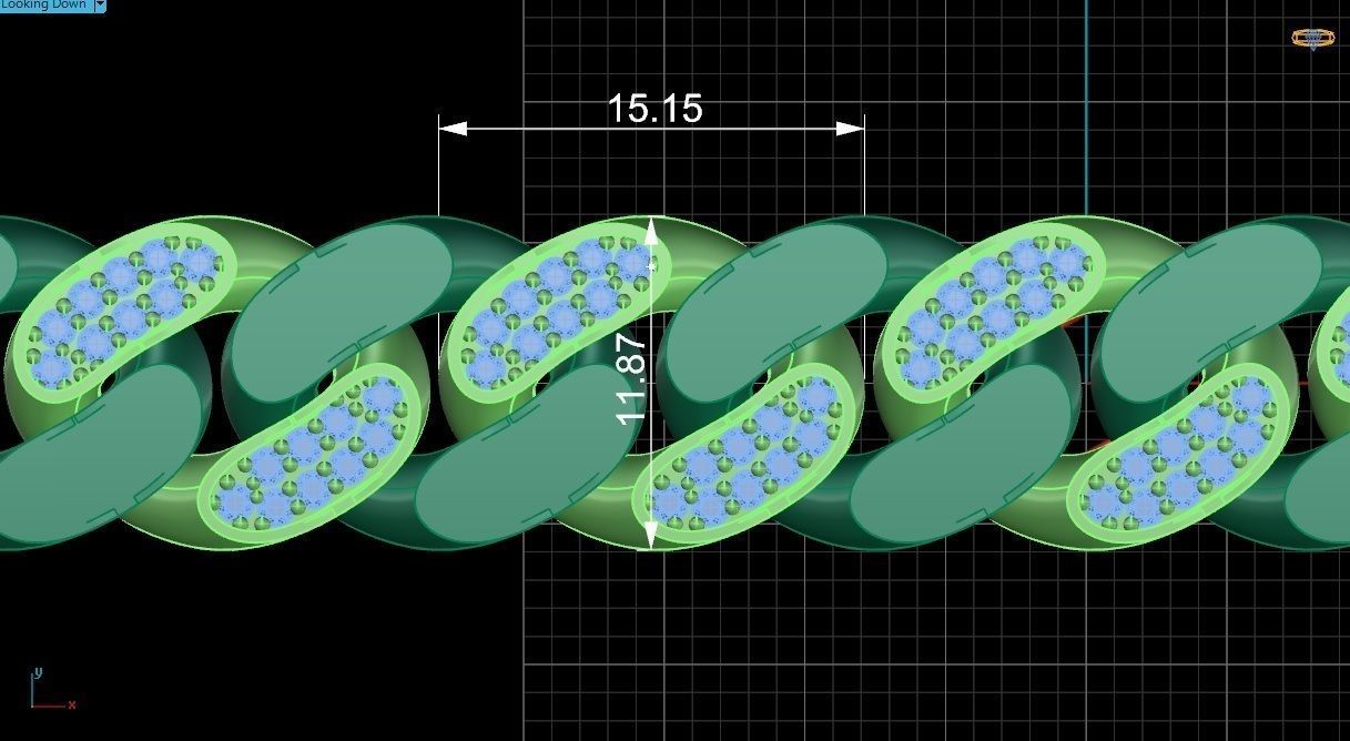 15 - 11 MM Diamond Miami Cuban Chain Bracelet 3D print model_3