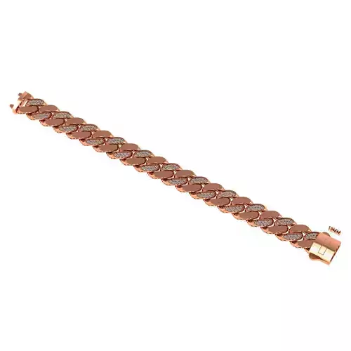 15 - 11  MM Diamond Miami  Cuban Chain Bracelet
