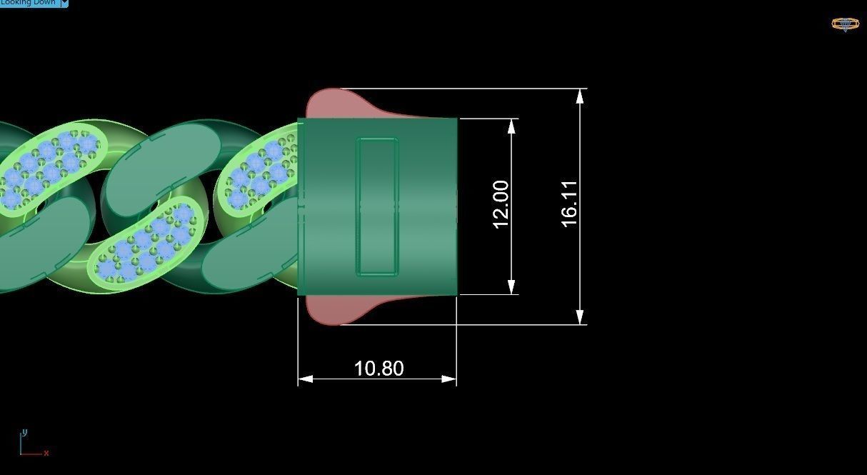 15 - 11 MM Diamond Miami Cuban Chain Bracelet 3D print model_5