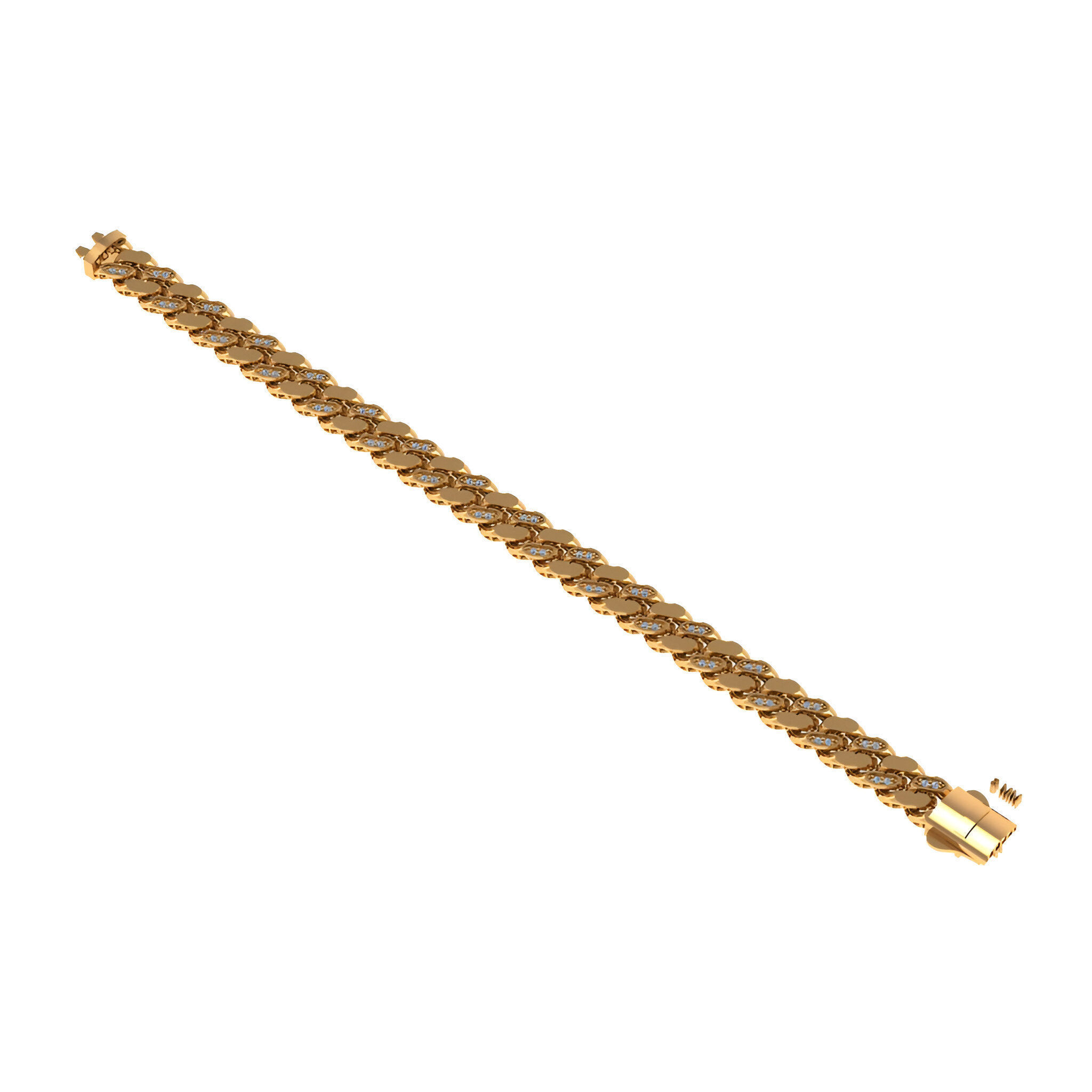  Miami   Cuban Chain Bracelet  3D print model_1