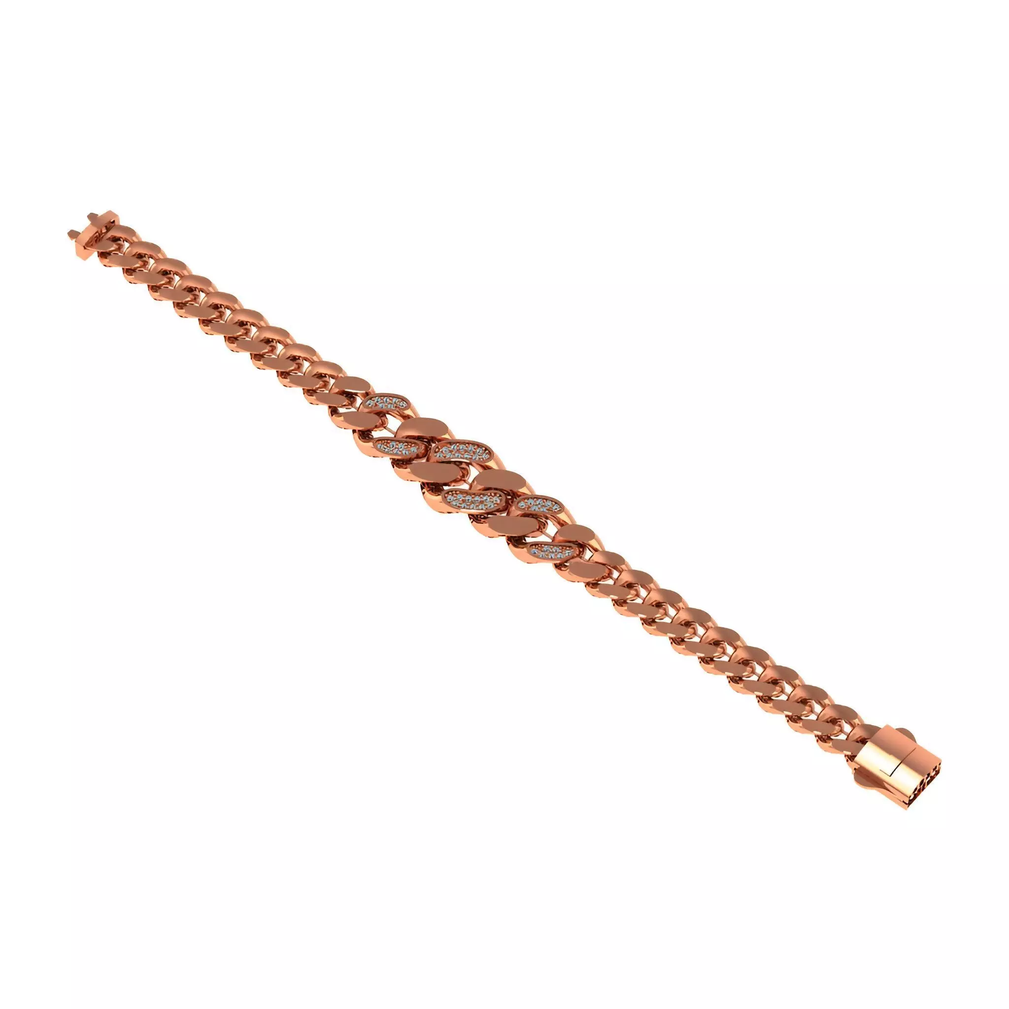  Miami  Cuban Chain Bracelet 3D print model_0