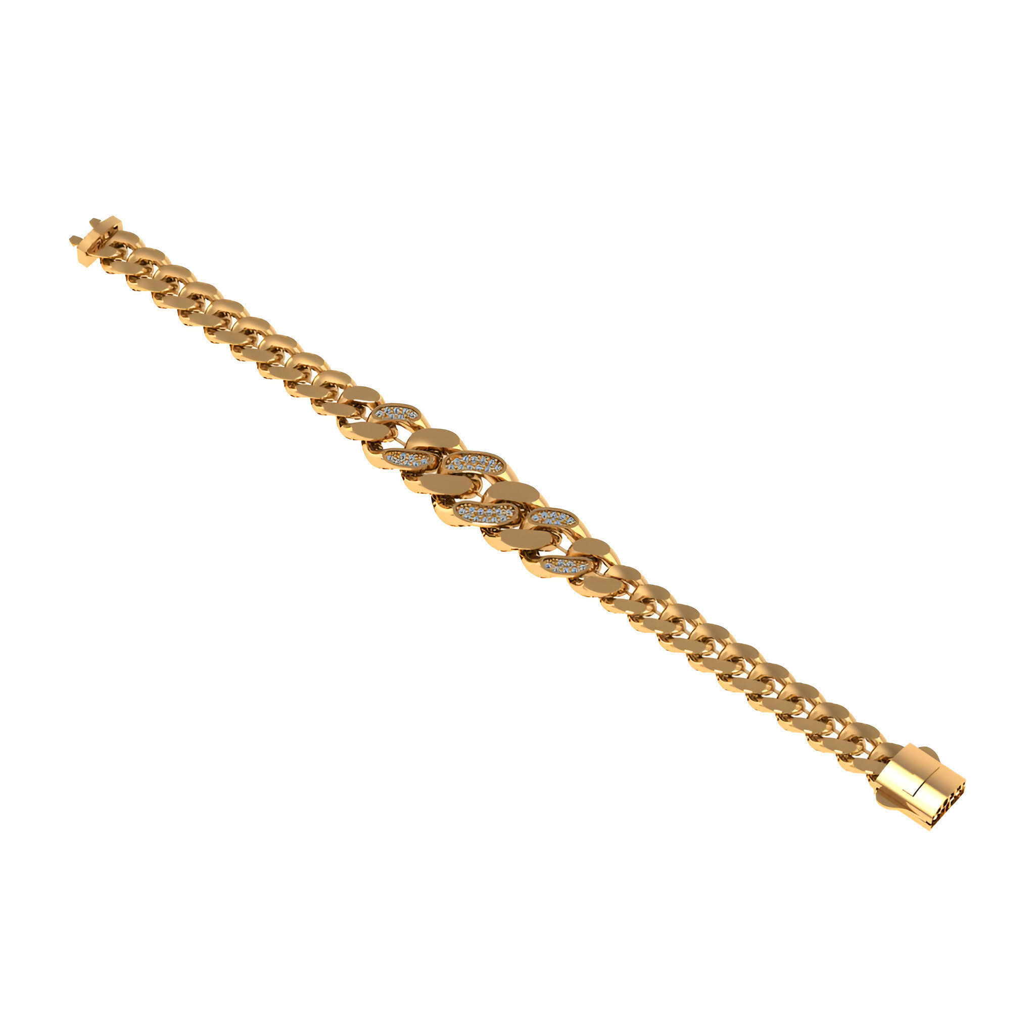  Miami  Cuban Chain Bracelet 3D print model_2