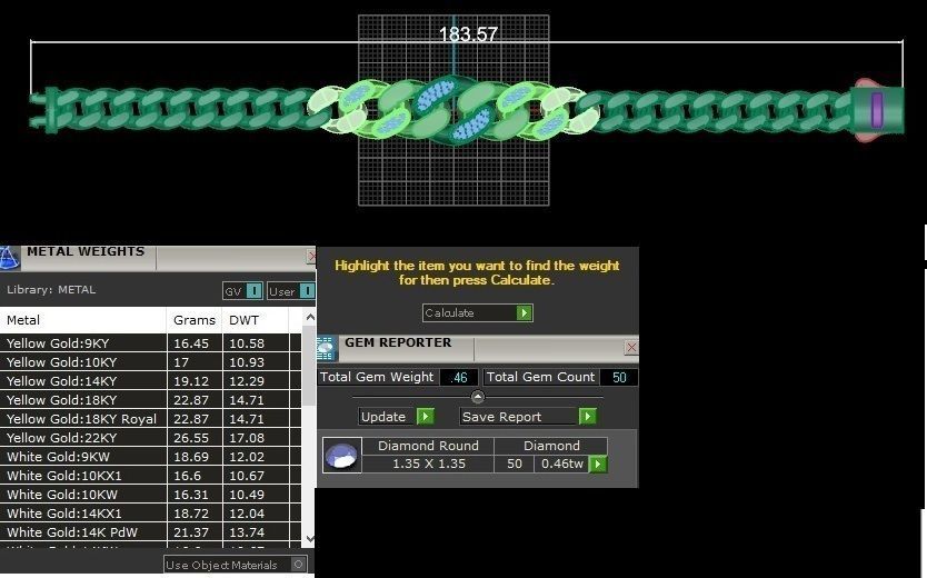  Miami  Cuban Chain Bracelet 3D print model_3