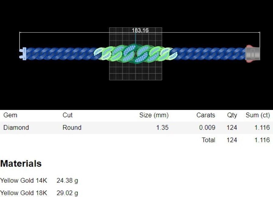 20 - 15 MM Miami Cuban Chain Bracelet 3D print model_3