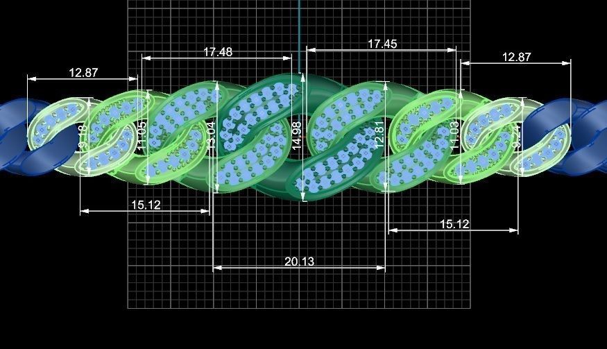 20 - 15 MM Miami Cuban Chain Bracelet 3D print model_6