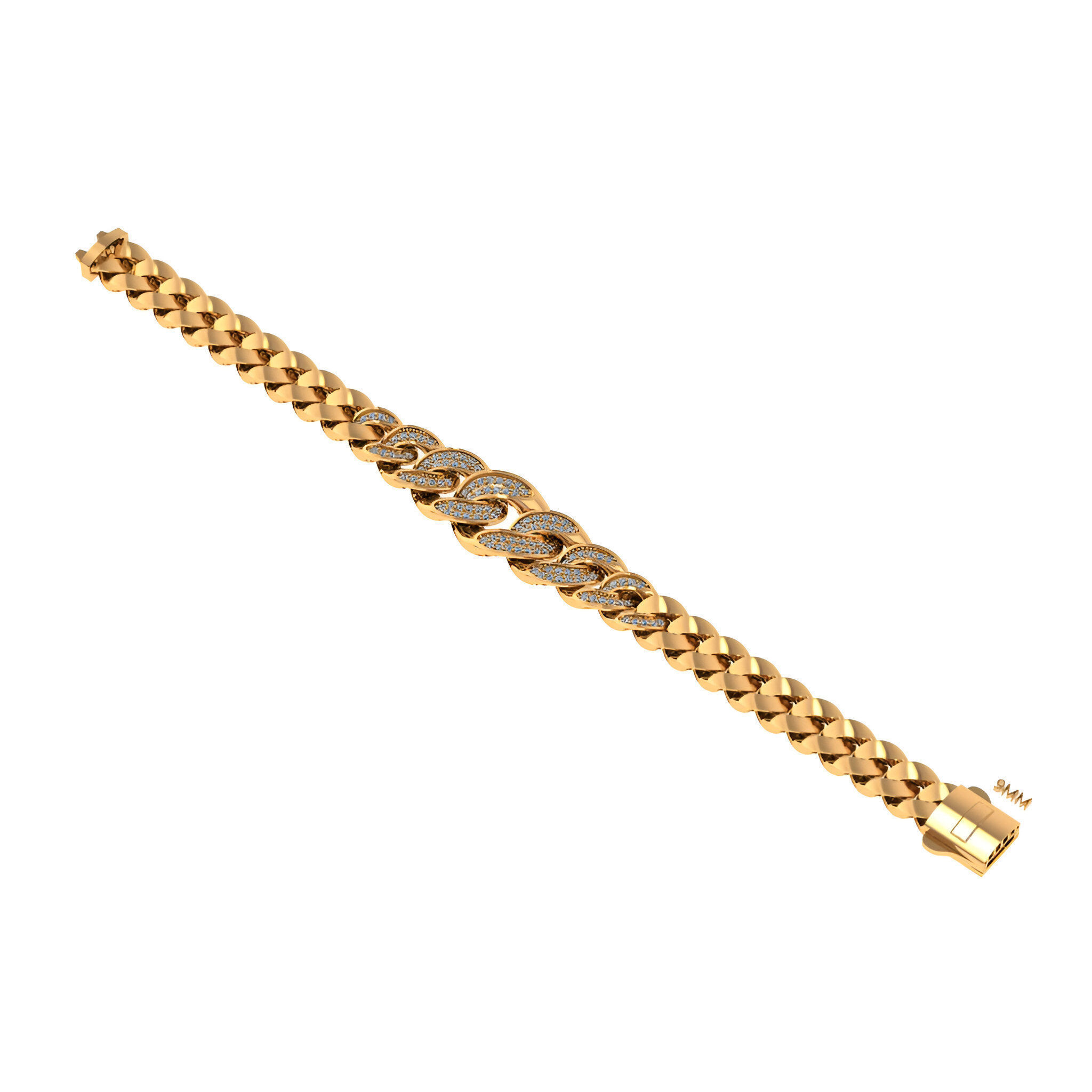 20 - 15 MM Miami Cuban Chain Bracelet 3D print model_1