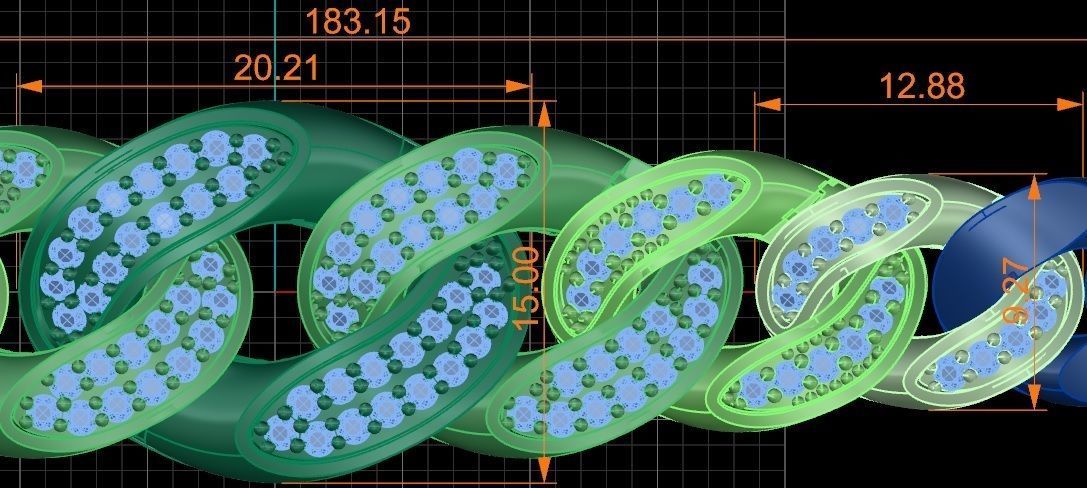 20 - 15 MM Miami Cuban Chain Bracelet 3D print model_4