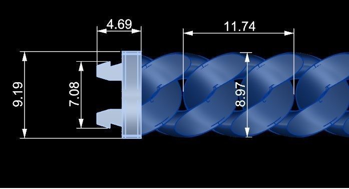 20 - 15 MM Miami Cuban Chain Bracelet 3D print model_5