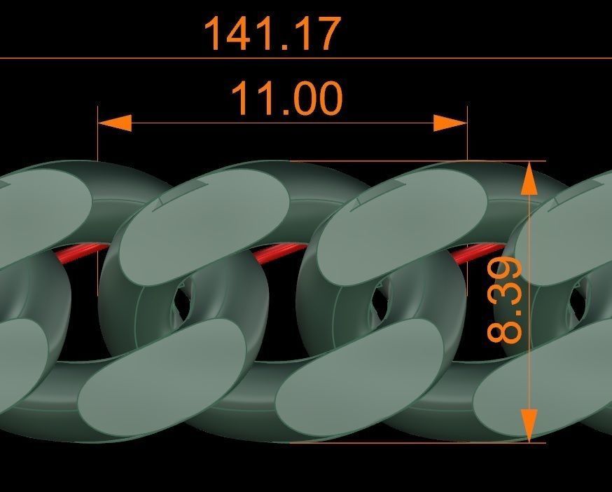 11MM Miami  Cuban Chain Bracelet 3D print model 3D print model_6