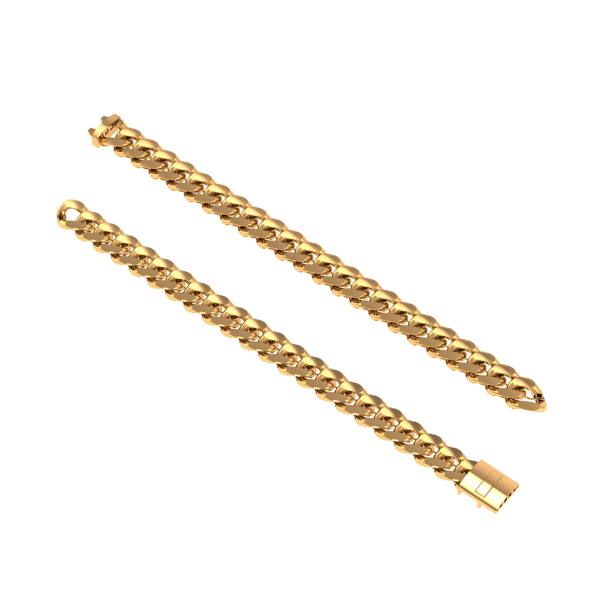 11MM Miami  Cuban Chain Bracelet 3D print model 3D print model_1