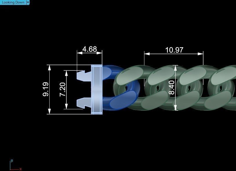 11MM Miami  Cuban Chain Bracelet 3D print model 3D print model_4