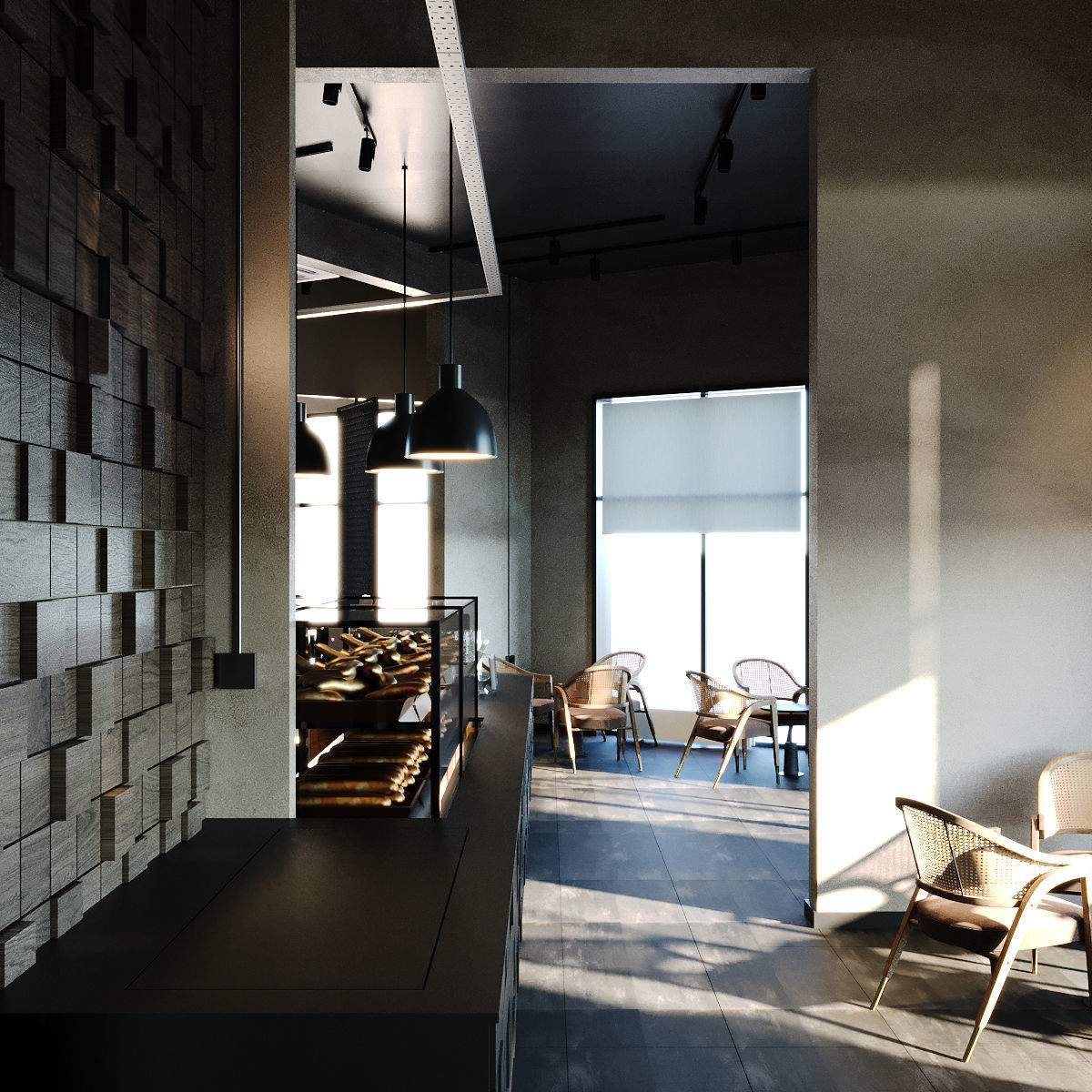 Industrial Coffee Shop Cafe 3D Model Scene - Editable 3D model_10