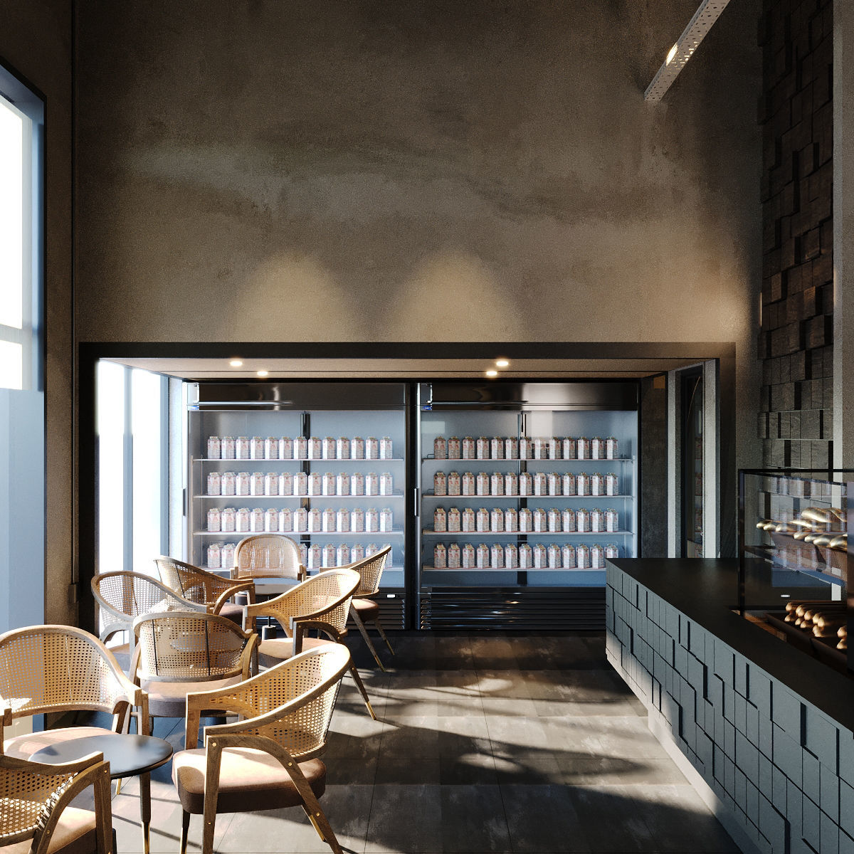 Industrial Coffee Shop Cafe 3D Model Scene - Editable 3D model_9