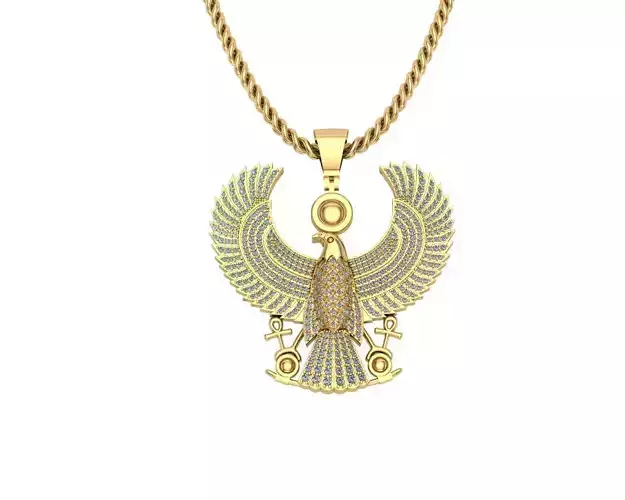 Egyptian Eagle Diamond Pendants
