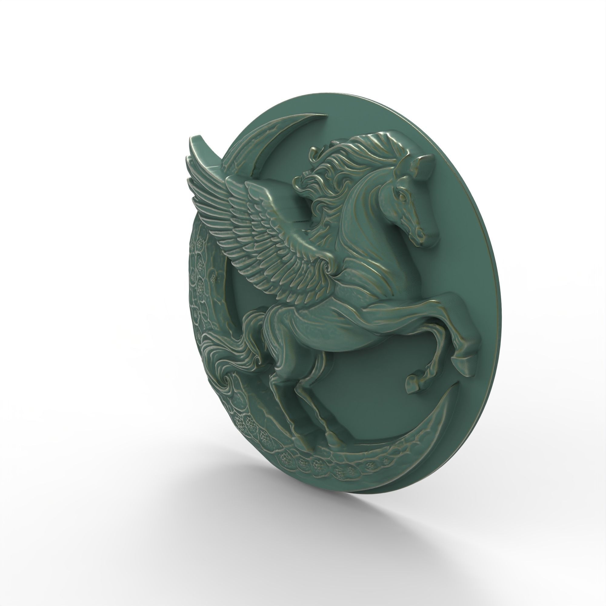 Pegasus and Moon Sculpture STL File 3D print model_10