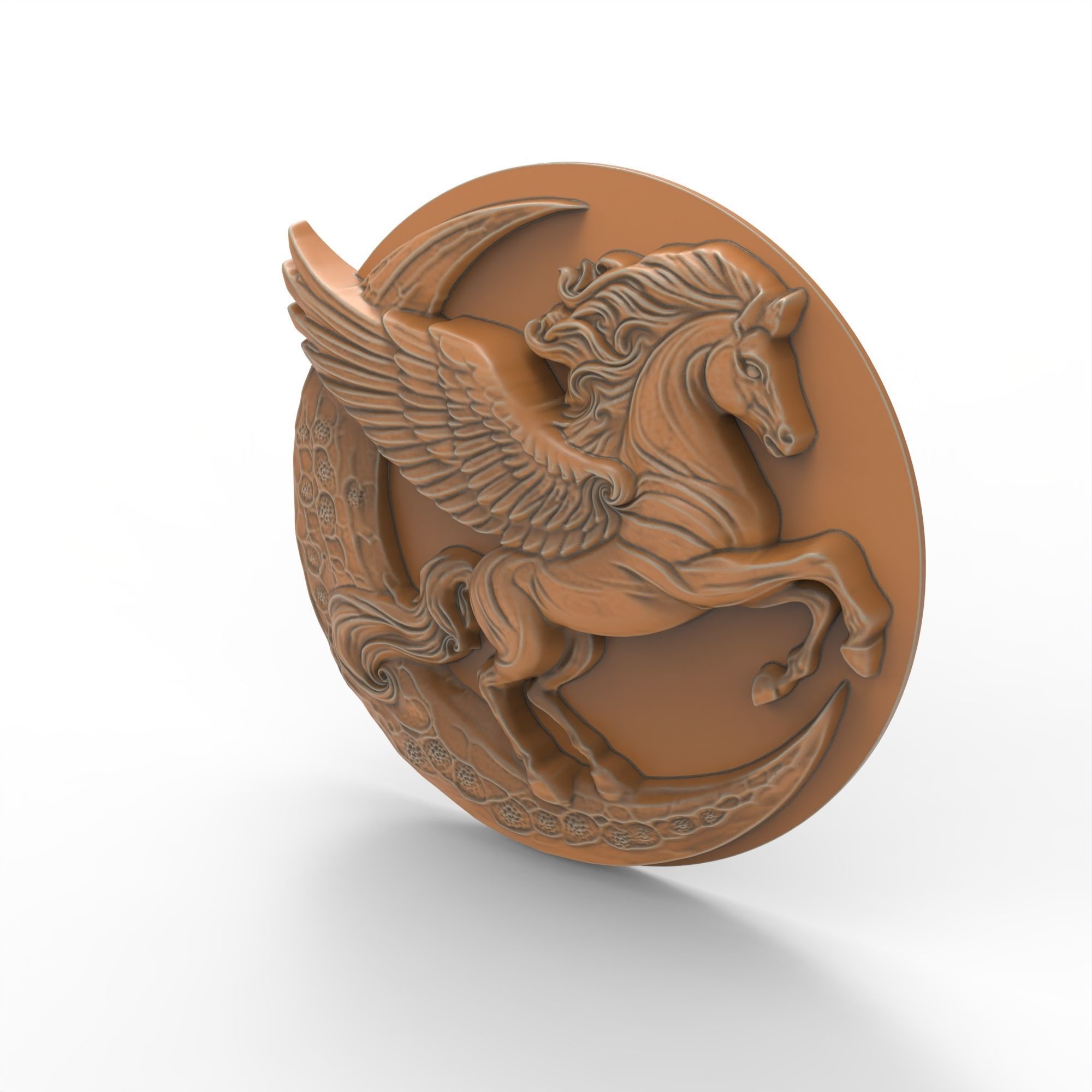 Pegasus and Moon Sculpture STL File 3D print model_4