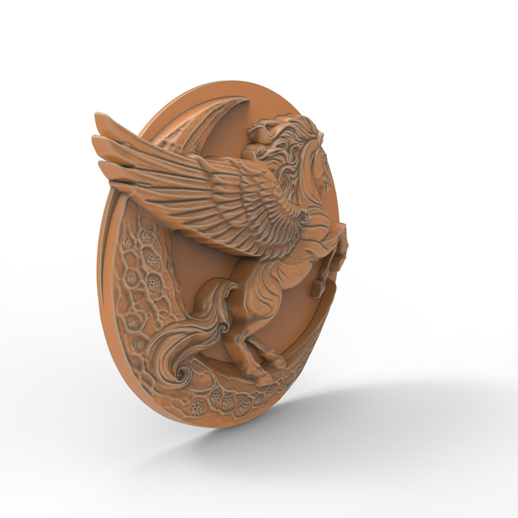 Pegasus and Moon Sculpture STL File 3D print model_5