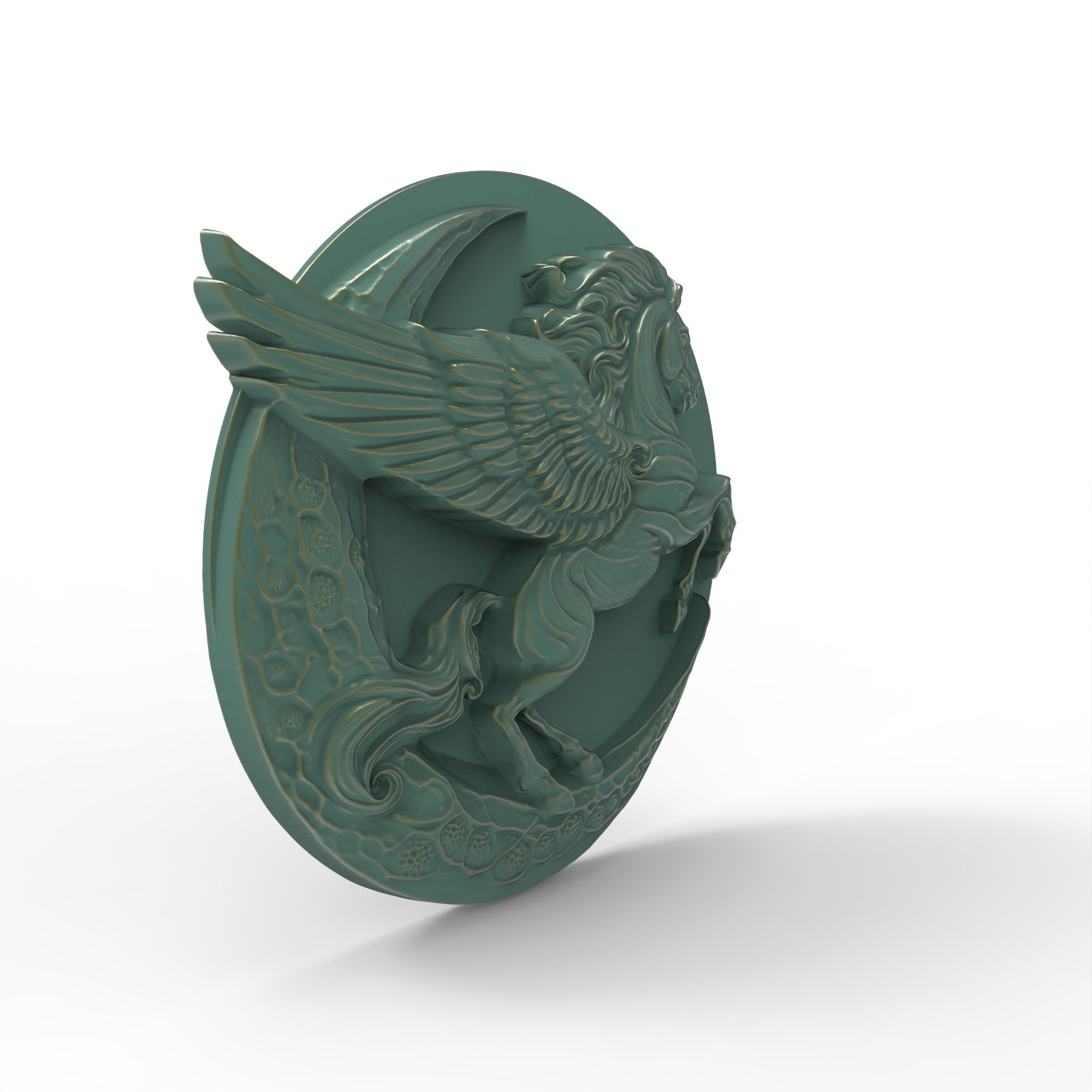 Pegasus and Moon Sculpture STL File 3D print model_11