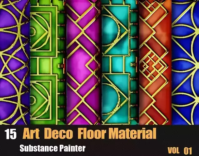 15 Art Deco Floor  In Substance Painter