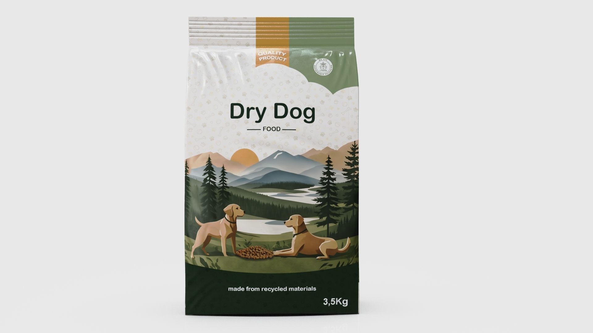 Dry Dog Food Low-poly 3D model_4