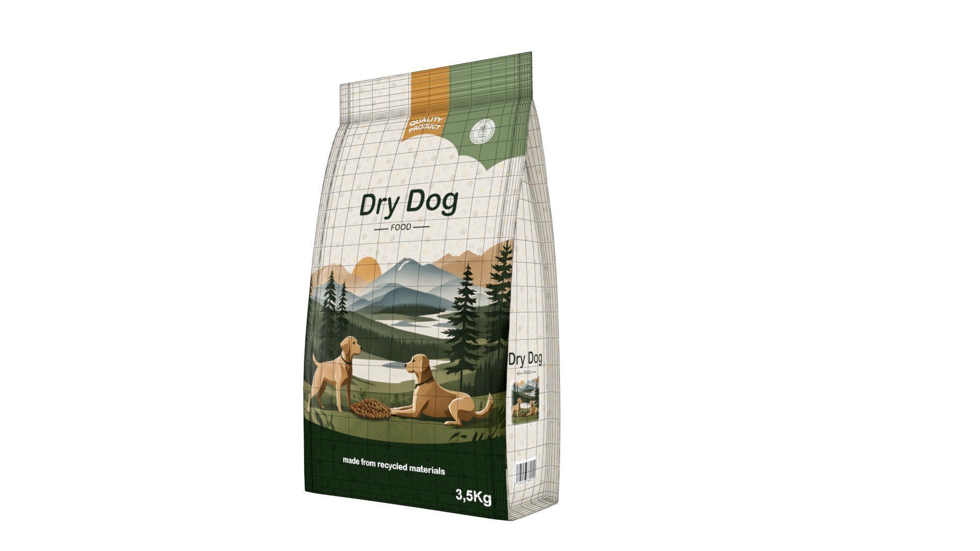 Dry Dog Food Low-poly 3D model_9