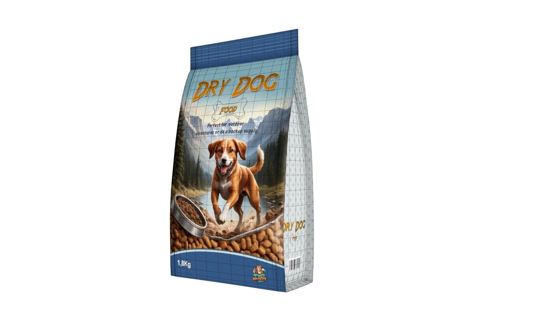 Dry Dog Food Low-poly 3D model_9