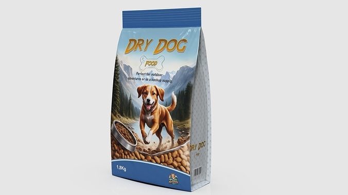 Dry Dog Food Low-poly 3D model 2