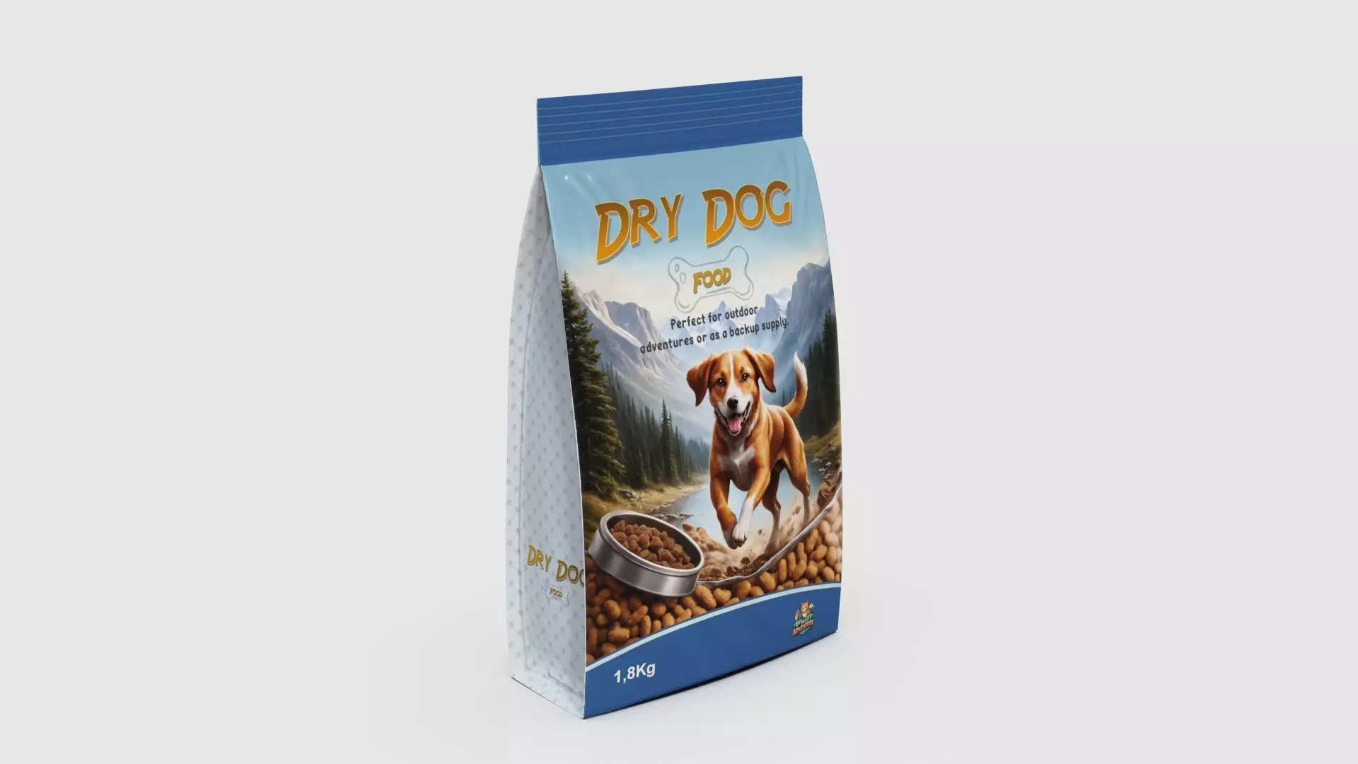 Dry Dog Food Low-poly 3D model_0