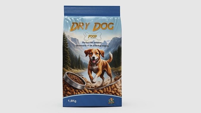 Dry Dog Food Low-poly 3D model 5