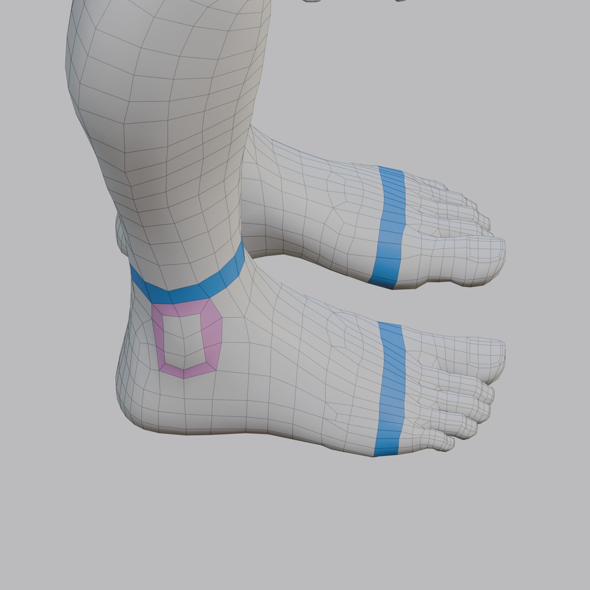 Female topology base mesh Low-poly 3D model_11