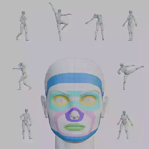 Female topology base mesh Low-poly 3D model